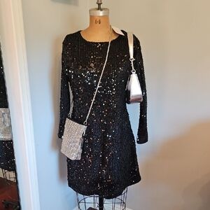Studio 124 Black Sequin Dress
